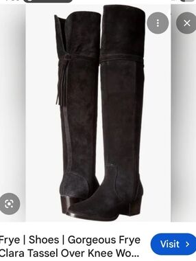 Frye Clara Tassel Over-the-Knee Suede Boots - Black